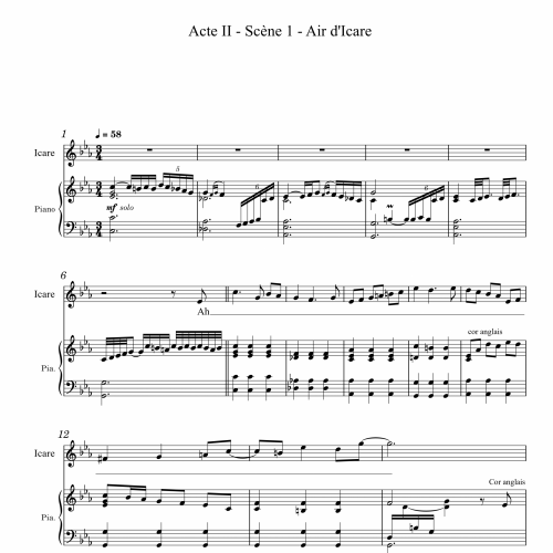 Icare, l'héliotrope, opéra - Air d'Icare